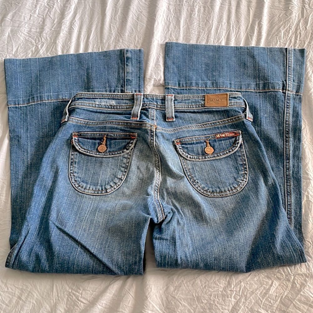 Hint Jeans Vintage Wide Leg Cropped Flare Denim Medium Wash Size 3 - Picture 3 of 14